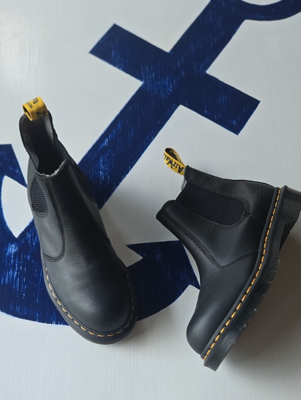 Doc Martens "Arbor" Black Leather Steel Toe Work Boots Size US 6